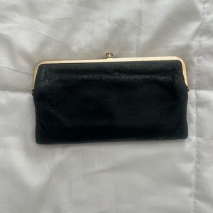 Brushed Black Leather HOBO Clutch Wallet